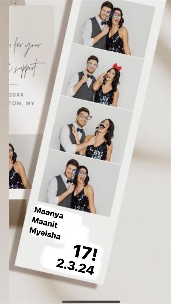 Instant photo strip print from a birthday party