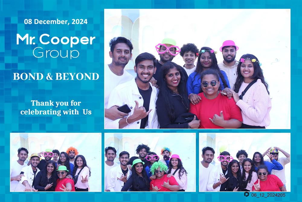 Full printed photo booth layout from a Mr. Cooper Group event