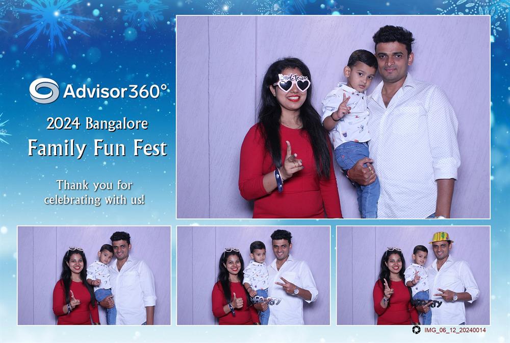 Full printed photo booth layout from Advisor360 Family Fun Fest