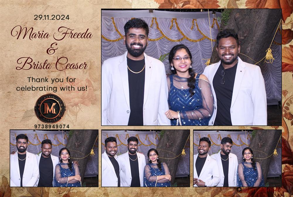 Full printed photo booth layout from Maria & Bristo's wedding